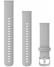 Каишка Garmin - QR Silicone, Venu 2S/3S, 18 mm, Mist Grey/Silver -1