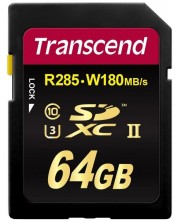 Карта памет Transcend - 64GB, SDXC UHS-II, Class10 U3 V90