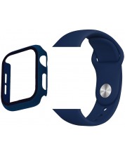 Каишка и протектор Trender - Apple Watch, 44/45 mm, сини -1