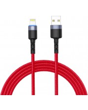 Кабел Tellur - TLL155354. USB-A/Lightning, 1.2 m, червен