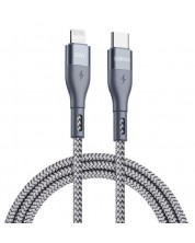 Кабел Duzzona - Data Cable A1, USB-C/Lightning, 1 m, сив