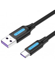 Кабел Vention - CORBD, Fast Charge, USB-A/USB-C, 0.5 m, черен -1