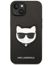 Калъф Karl Lagerfeld - Saffiano Choupette Head, iPhone 14/13, черен