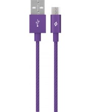 Кабел ttec - AlumiCable, USB-A/Micro USB, 1.2 m, лилав -1