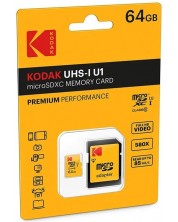 Карта памет Kodak - Premium, 64GB, microSDXC, Class10  -1