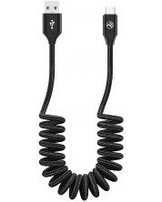 Кабел Tellur - Extendable, USB-A/USB-C, 1.8 m, черен