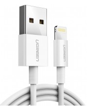 Кабел Ugreen - US155, USB-A/Lightining, 2 m, бял