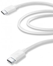 Кабел Cellularline - 6660, USB-C/USB-C, 2 m, бял -1