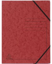 Картонена папка Exacompta - с ластик, червена