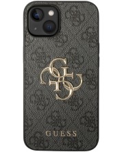 Калъф Guess - PU 4G Metal Logo, iPhone 15 Plus, сив -1