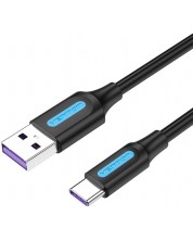 Кабел Vention - CORBF, USB-C/USB-A, 1 m, черен -1