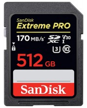 Карта памет SanDisk - Extreme PRO, 512GB, SDXC, Class10, черна -1