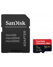 Карта памет SanDisk - Extreme PRO, 1TB, microSDXC, Class10 + адаптер
