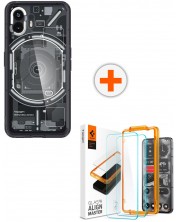 Калъф Spigen - Ultra Hybrid Zero One + протектор Glass tR Align Master, Nothing Phone 2, 2 бр. -1