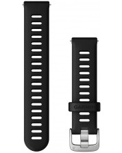 Каишка Garmin - QR Silicone, Venu 2S/3S, 18 mm, Black/Silver -1