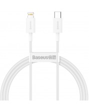 Кабел Baseus - Superior, USB-C/Lightning, 1 m, бял -1