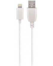 Кабел Maxlife - USB-A/Lightning, 1 m, бял -1