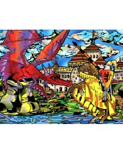 Картина за оцветяване ColorVelvet - Дракон, 47 х 35 cm -1