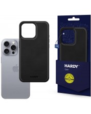 Калъф 3mk - Hardy Silky Leather MagCase, iPhone 16 Pro, черен