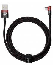 Кабел Baseus - MVP 2, USB-A/USB-C, 2 m, черен/червен -1