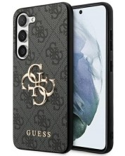 Калъф Guess - PU 4G Metal Logo, Galaxy S24 Plus, сив