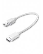 Кабел Cellularline - 4440, USB-A/USB-C, 0.15 m, бял