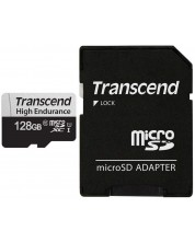 Карта памет Transcend - High Endurance, 128GB, microSD + адаптер -1