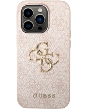 Калъф Guess - PU 4G Metal Logo, iPhone 15 Pro, розов