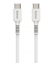 Кабел Hama - 187282, USB-C/USB-C, 1m, бял -1