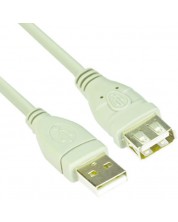 Кабел VCom - CU202, USB-A/USB-A, 3 m, сив