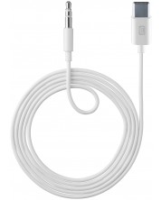 Кабел Cellularline - 6977, USB-C/жак 3.5 mm, 1 m, бял