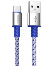 Кабел Recci - RTC-N33C, USB-C/USB-A, 2 m, сребрист -1