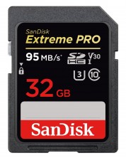 Карта памет SanDisk - Extreme Pro, 32GB, SDHC, Class 10, черна -1
