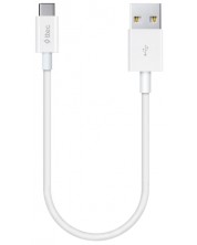 Кабел ttec - MiniCable, USB-C/USB-A, 0.3 m, бял -1