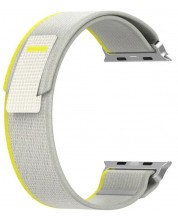 Каишка Techsuit - W039 Nylon, Apple Watch, 38/40/41 mm, сива/жълта