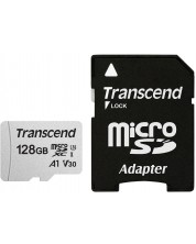 Карта памет Transcend - 128GB, microSD, бяла -1