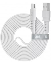 Кабел Rivacase - PS6002WT21, USB-C/USB-А, 2.1 m, бял -1
