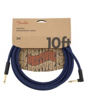 Кабел за китара Fender - Festival Hemp cable A/S, 3 m, син -1