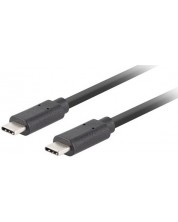 Кабел Lanberg - CA-CMCM-32CU-0018-BK, USB-C/USB-C, 1.8 m, черен