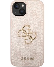 Калъф Guess - PU 4G Metal Logo, iPhone 15, розов -1