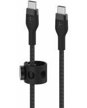 Кабел Belkin - Boost Charge, USB-C/USB-C, Braided silicone, 1 m, черен -1