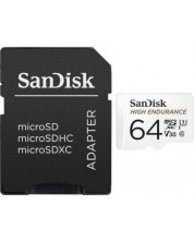 Карта памет SanDisk - High Endurance, 64GB, microSDXC -1