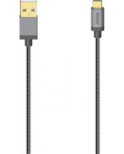 Кабел Hama - 200502, USB-A/USB-C, 0.75 m, черен -1