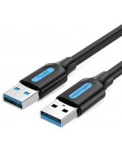 Кабел Vention - CONBG, USB-A/USB-A, 1.5 m, черен -1