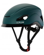 Каска SoFlow - Smart, черна/зелена -1