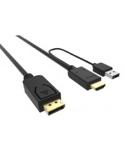 Кабел VCom - CG599C, HDMI/Display Port, 1.8m, черен