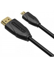Кабел Vention - VAA-D03-B150, micro HDMI/HDMI, 1.5m, черен