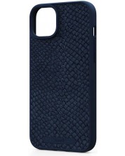 Калъф Njord - Salmon Leather MagSafe, iPhone 15 Plus, син
