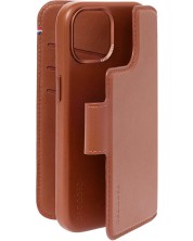 Калъф Decoded - Leather Wallet, iPhone 15 Plus, кафяв