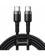 Кабел Baseus - Cafule, USB-C/USB-C, 2 m, черен -1
